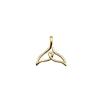 Whale Tail Minimal One Line Solid Gold Pendant GPD6367
